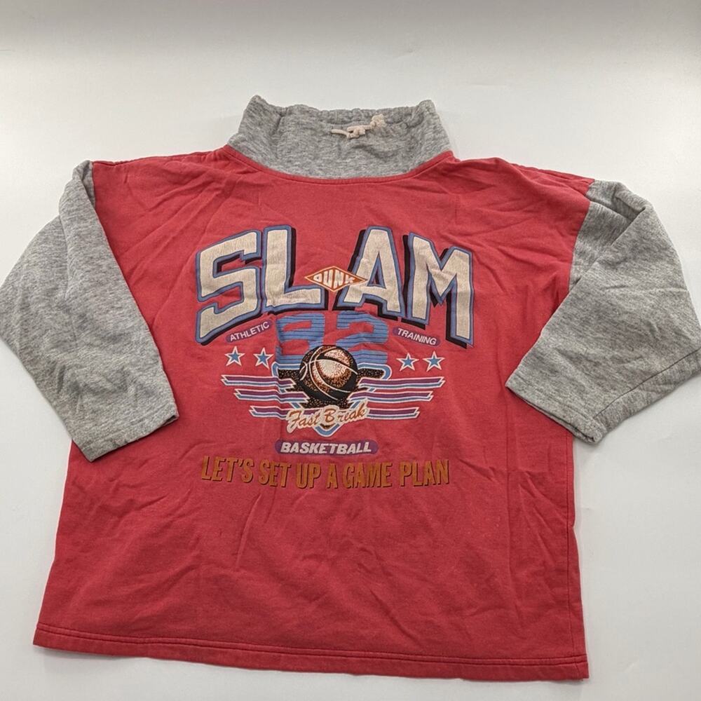 Slam Dunk ‘92 Vintage 90s Mock Neck Shirt Men’s Red Made in USA Single Stitch